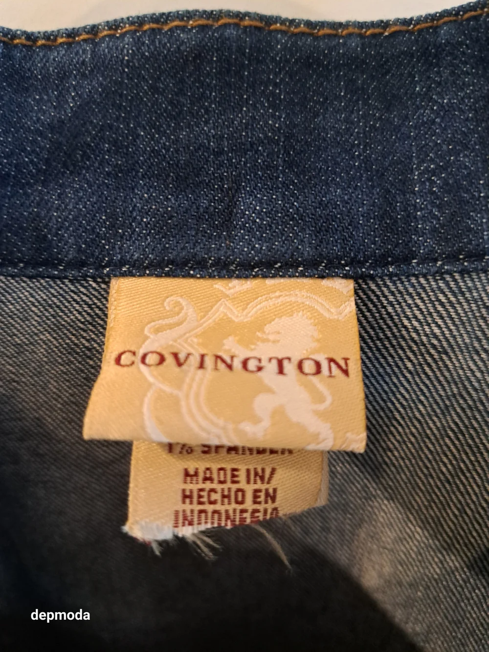 Covington Denim jacket medium Blue with mandarin Collar size Xl